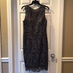 Adrianna Papell gray lace dress
